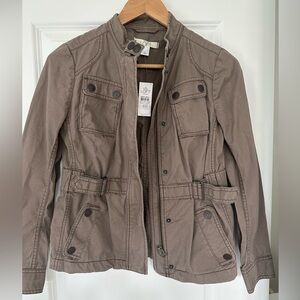 NWT LOFT Women's Utility Jacket in Taupe